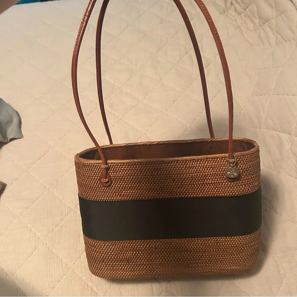Tan and Black Woven Bosom Buddy Bag - Picture 5 of 10